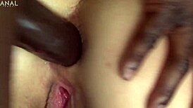 mira cuckold's ass stretched by four big black cocks in wild gangbang double anal.