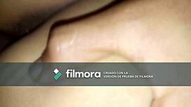 Pounding my putita deep with creampie during her period in round two