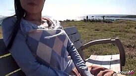 Petite Floppy-Titted Asian Stepdaughter's Hairy Outdoor Creampie Seduction by Stepdad