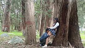 Old Peasant Ravages Young College Girl's Tight Pussy in Field