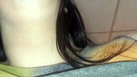 stepsister bends over for amateur anal creampie closeup with her curvy arab ass