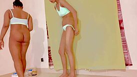 Uttaran20 Petite Brunette Teen Threesome with Daughter's Boyfriend Fisting Anal Doggystyle Squirting