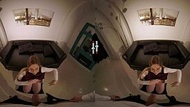 Rip Panties Off Redhead Big Tits Ass Cowgirl Ride VR Dark Room!