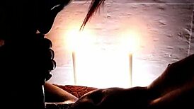 candlelight turns romantic as wife deepthroats big cock at party