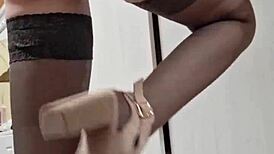 teen elza kom brunette redhead pigtails feet domination strapon footjob choking deepthroat bdsm slave