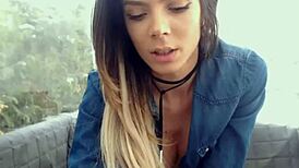 Young Webcam Girl's Big Tits Bounce Outdoor in Naughty Solo Show!