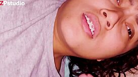 frida sucks sensually then gulps my huge load right in her hot mouth