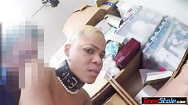 Ebony Teen Thief Camel Toe Punished By Massive Black Cock In Glasses