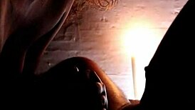 candlelight turns romantic as wife deepthroats big cock at party