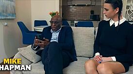 Lispy Wednesday Sucks Daddy's Big Cock Wildly