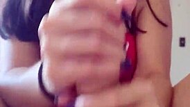 debora prado jerks my huge cock during break for fun homemade pov video