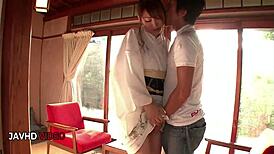 japanese babe gulps hard on cock then begs for savage pussy pounding