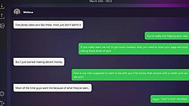 blonde melissa's small tits get dirtier in this twisted text game ending four