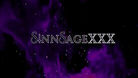 Sinn Sage and Star Nine start with a steamy striptease before ripping clothes and rubbing wet pussies in bedroom wrestling