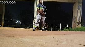 Me masturbating hard on the street with fetish uniform vibes 🔥