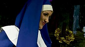 Innocent nun angel long dominates katie k until explosive cum release