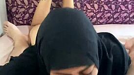 mmm, mia niqab devours balls and gulps hot cum
