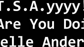 tsayyyy sneaks backstage to spread michelle anderson's gaping latex gloved pussy in shower