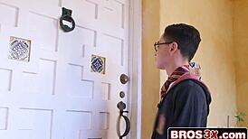 Milf Cougar and Stepdaughter Double-Team Shy Blonde Boy's Cock on Halloween