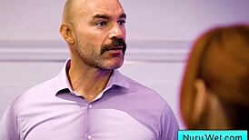 Blonde Teen Masseuse Lauren Phillips Preps David Lee for Wet Nuru!