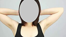 Japanese armpit fetish close-up licking and sniffing