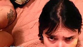 Two sexy Brazilian sluts moan squirt loud in wild couple swap orgy