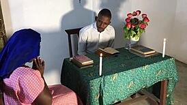 Step sister confesses sins to reverend father before multiple cumshots and squirts in convent with booty babbie and harveyxbush?