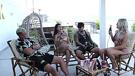 Bruna Carlos and Matheus Caetano couple casting compilation handjobs and lingerie on sheer red