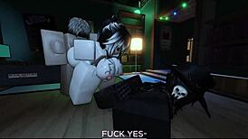 robbin' her boyfriend for this slutty roblox fan's pussy?