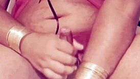 Sexy Shemale Jerks in Tight Dress!