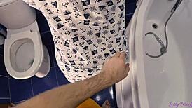 quickie doggystyle with petite letty black ends in hot oral creampie.