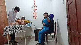 narrator watches homemade foursome swingers bang in doctor's office