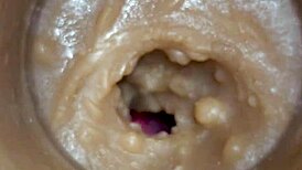 extreme closeup huge sperm injection floods pussy toy cam!!