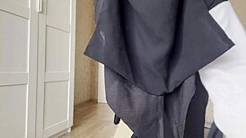 Arab Khalifa in Stockings Teases Stepsons with Jerk Instructions