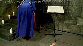 Innocent nun angel long dominates katie k until explosive cum release