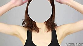 Japanese armpit fetish close-up licking and sniffing