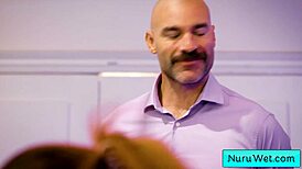 Blonde Teen Masseuse Lauren Phillips Preps David Lee for Wet Nuru!