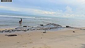 playtime turns into wild beach sex bang with ripped clothes and creampie ohh