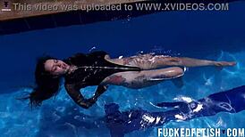 jessica bunny spreads wet pussy lips underwater pool tease