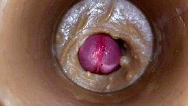 extreme closeup huge sperm injection floods pussy toy cam!!