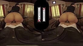 Ultra hot sorceress Katrina Jade rides cock in VR cosplay fuck