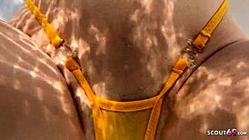 German old tourist raw fucks latina bitch poolside no condom