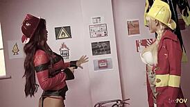 oh man... slow seduction leads to big titted lesbians toy fucking each other 😩💋