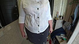 Chubby Lesbian Girlfriend Shakes Big Ass Doggy POV