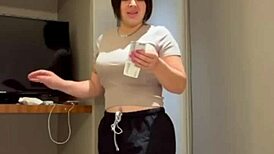 Curvy Latina maid's big ass and tits bounce in hardcore creampie missionary