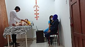 narrator watches homemade foursome swingers bang in doctor's office