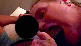 black midget bimbo deepthroats monster bbc with sloppy gagging gumjob in bedroom