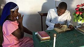 Step sister confesses sins to reverend father before multiple cumshots and squirts in convent with booty babbie and harveyxbush?