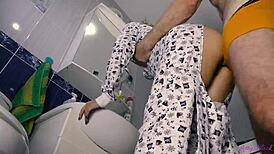 quickie doggystyle with petite letty black ends in hot oral creampie.