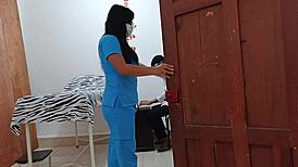 narrator watches homemade foursome swingers bang in doctor's office